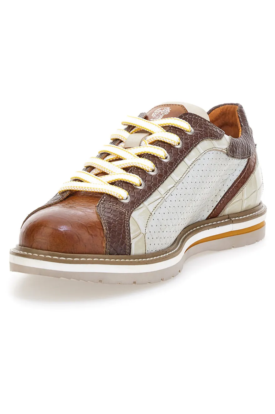 Scarpe stringate bianche con dettagli stampa cocco Pittarello Eco 26122922 da Uomo | Pittarello