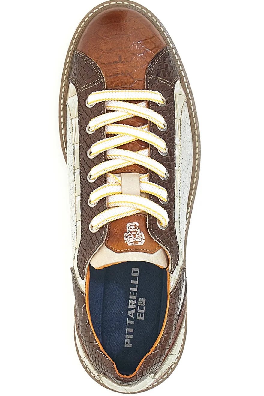 Scarpe stringate bianche con dettagli stampa cocco Pittarello Eco 26122922 da Uomo | Pittarello