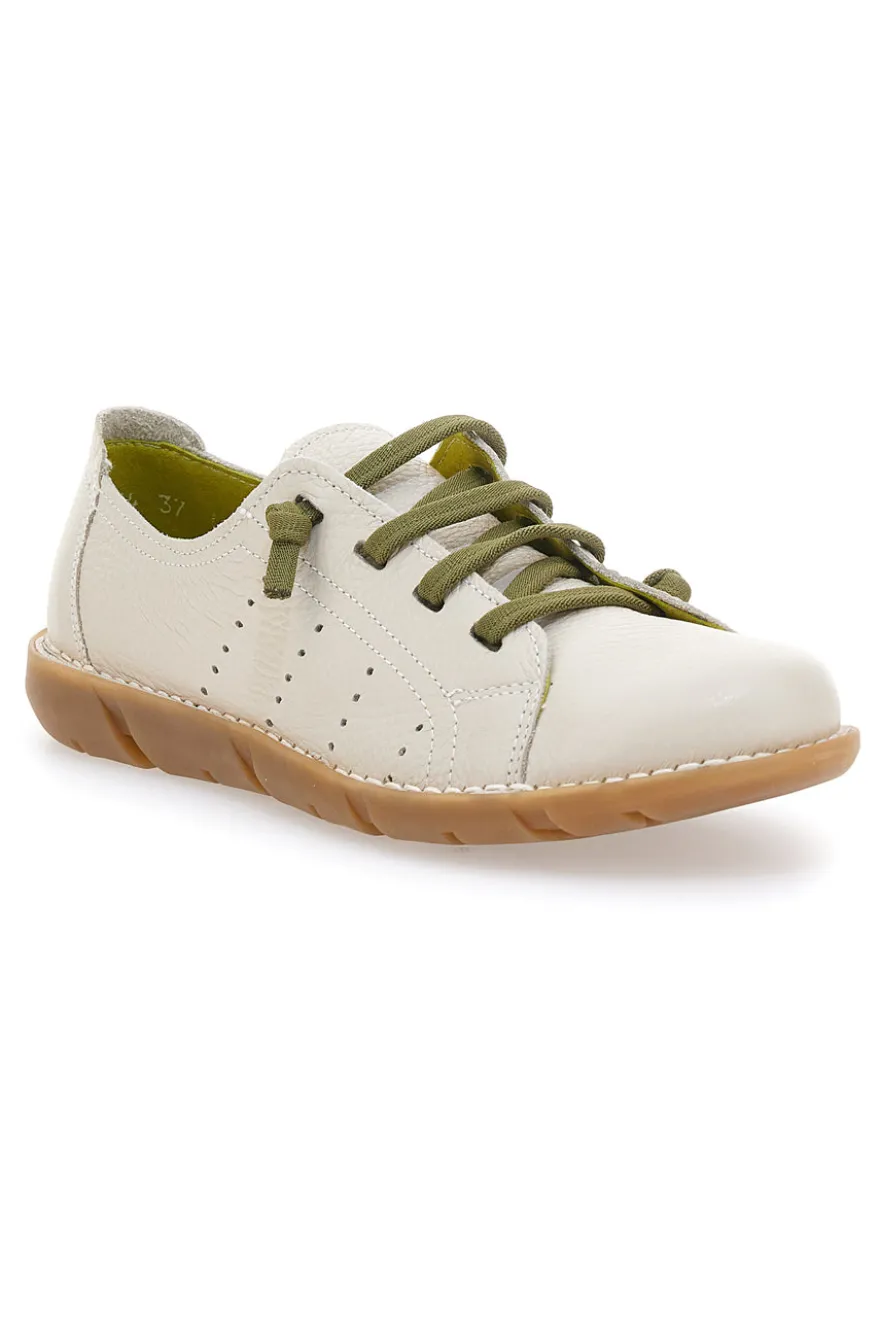 Scarpe Stringate Bianche In Vera Pelle Pittarello Tierra 30234