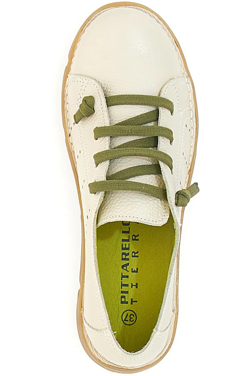 Scarpe Stringate Bianche In Vera Pelle Pittarello Tierra 30234