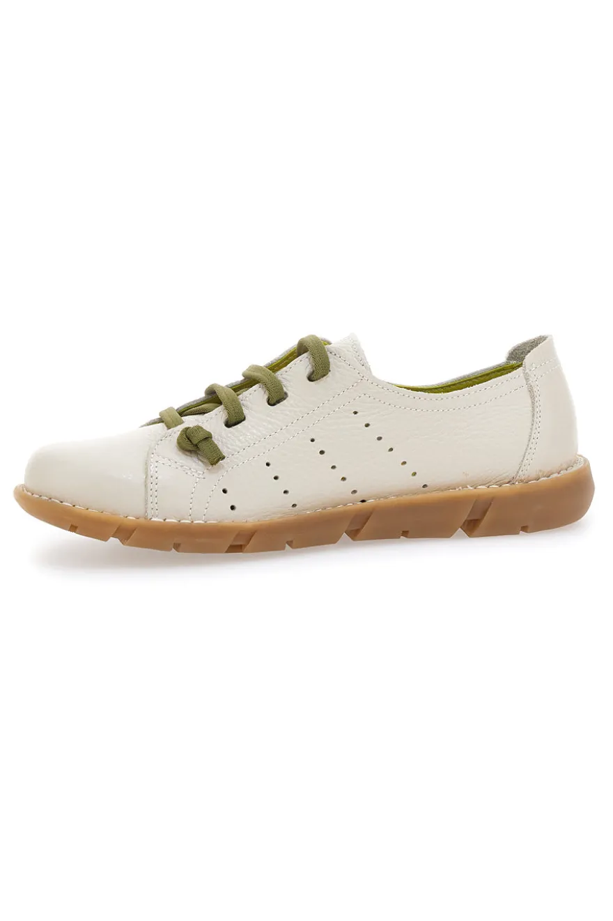 Scarpe Stringate Bianche In Vera Pelle Pittarello Tierra 30234