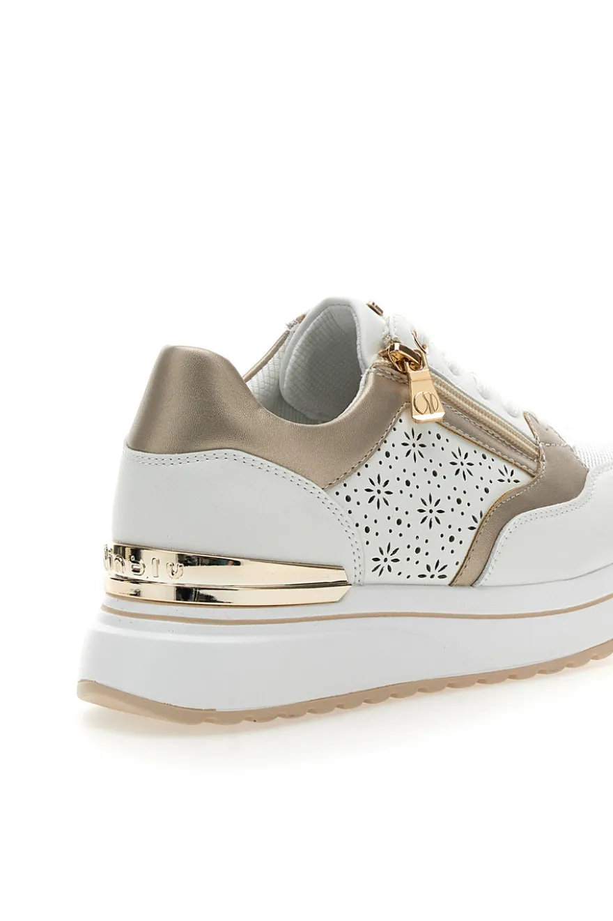 Scarpe Stringate Bianco con Tomaia Decorata INBLU 426 IN
