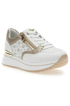 Scarpe Stringate Bianco con Tomaia Decorata INBLU 426 IN