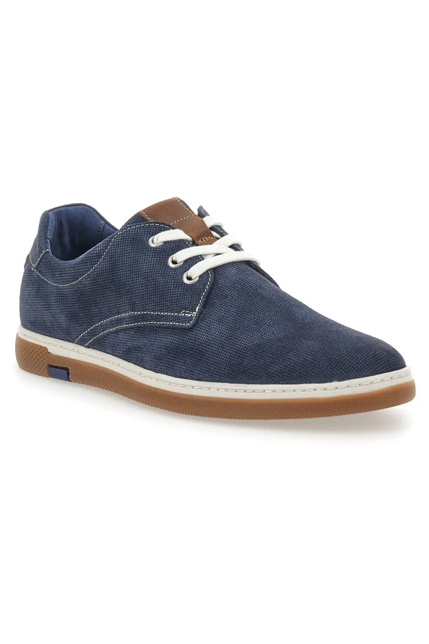 Scarpe Stringate Blu con Tomaia Traforata in Pelle PITTARELLO ECO 200012