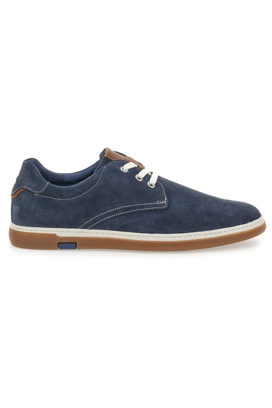 Scarpe Stringate Blu con Tomaia Traforata in Pelle PITTARELLO ECO 200012