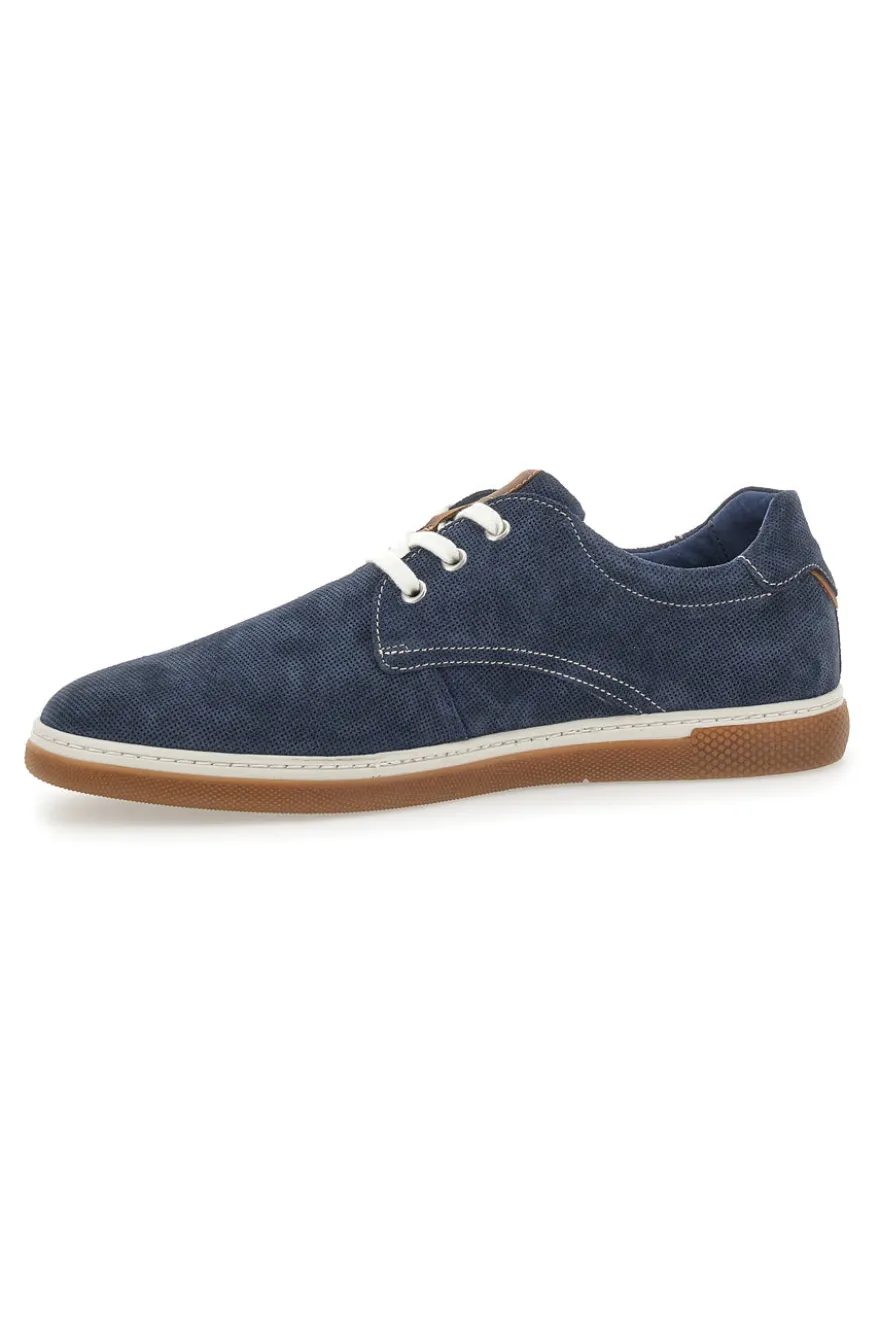 Scarpe Stringate Blu con Tomaia Traforata in Pelle PITTARELLO ECO 200012