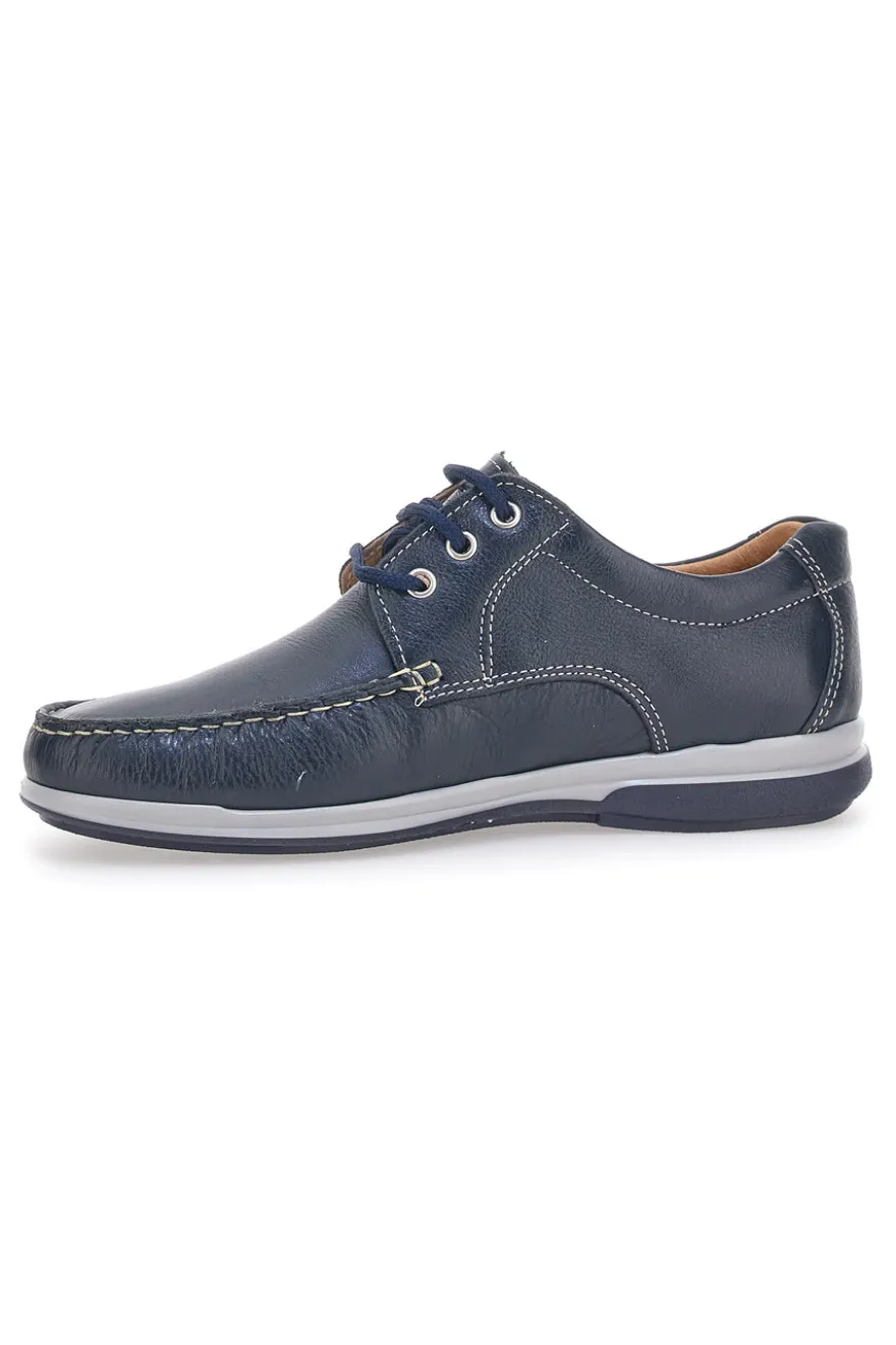 Scarpe Stringate Blu in Pelle Made in Italy Max Dillan 01