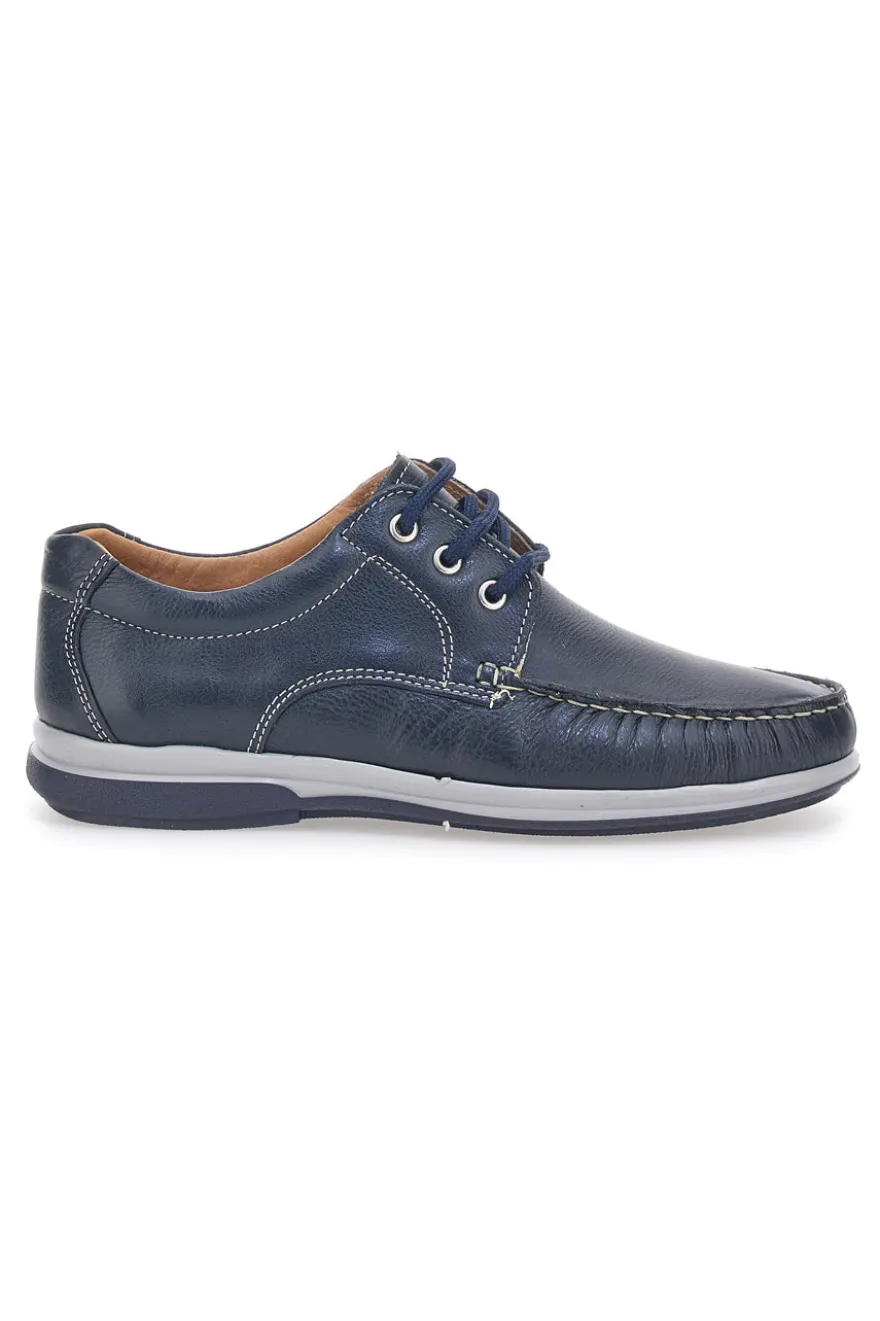 Scarpe Stringate Blu in Pelle Made in Italy Max Dillan 01