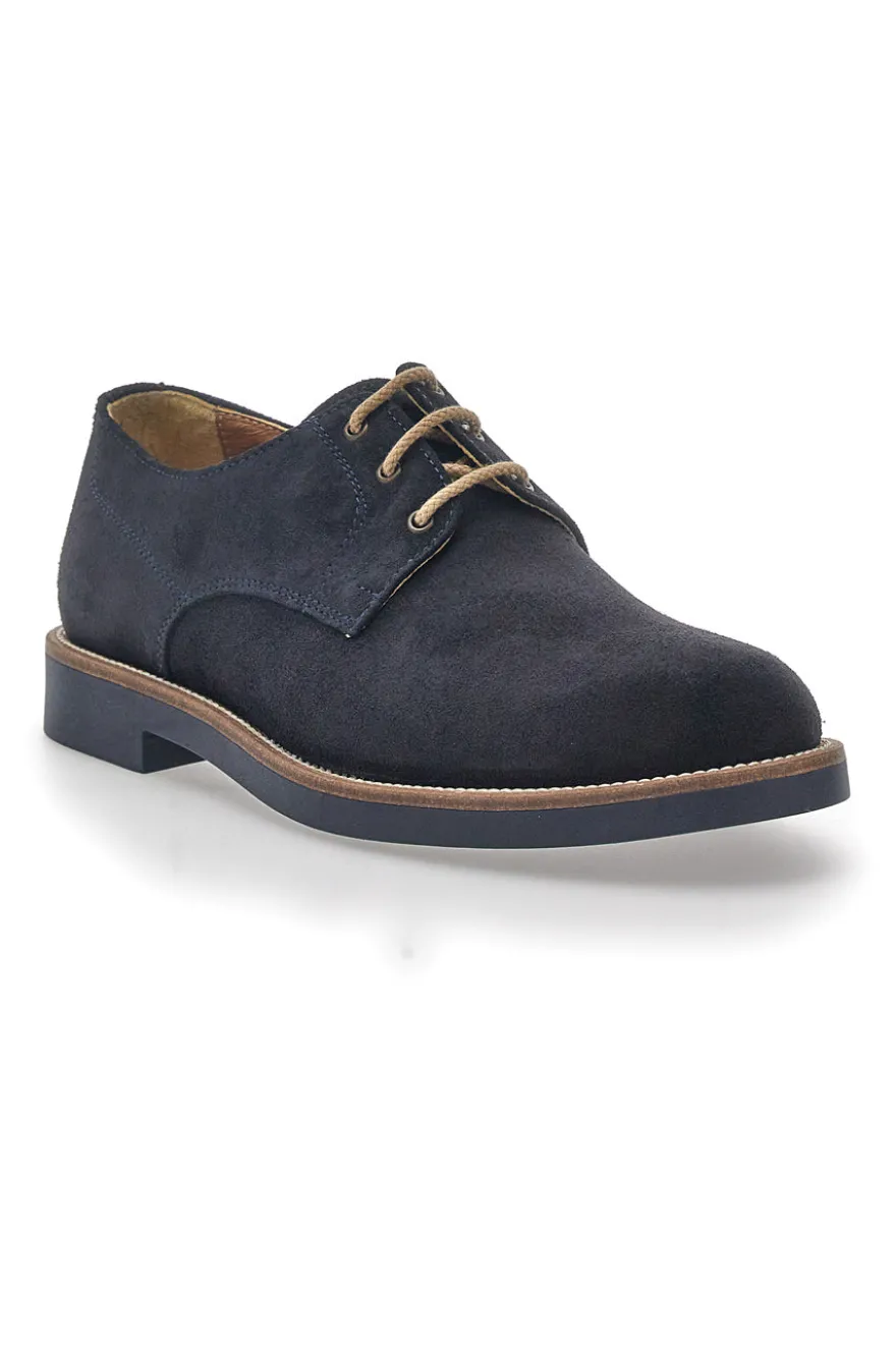 Scarpe Stringate Blu In Pelle Scamosciata Pittarello 8025