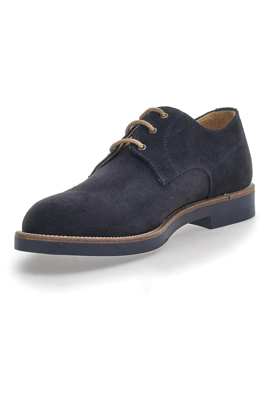 Scarpe Stringate Blu In Pelle Scamosciata Pittarello 8025