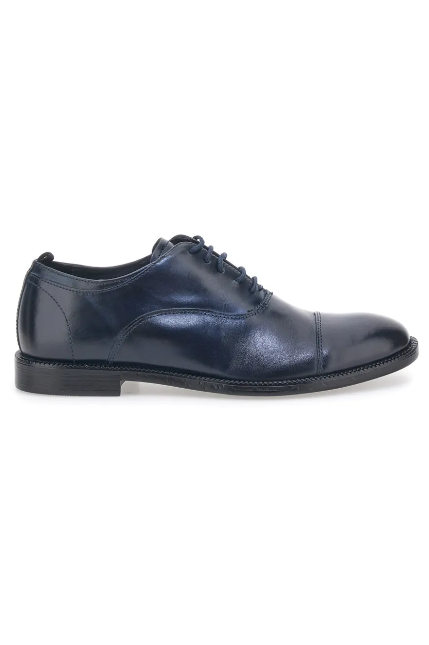 Scarpe Stringate Blu In Vera Pelle Pittarello Class 601