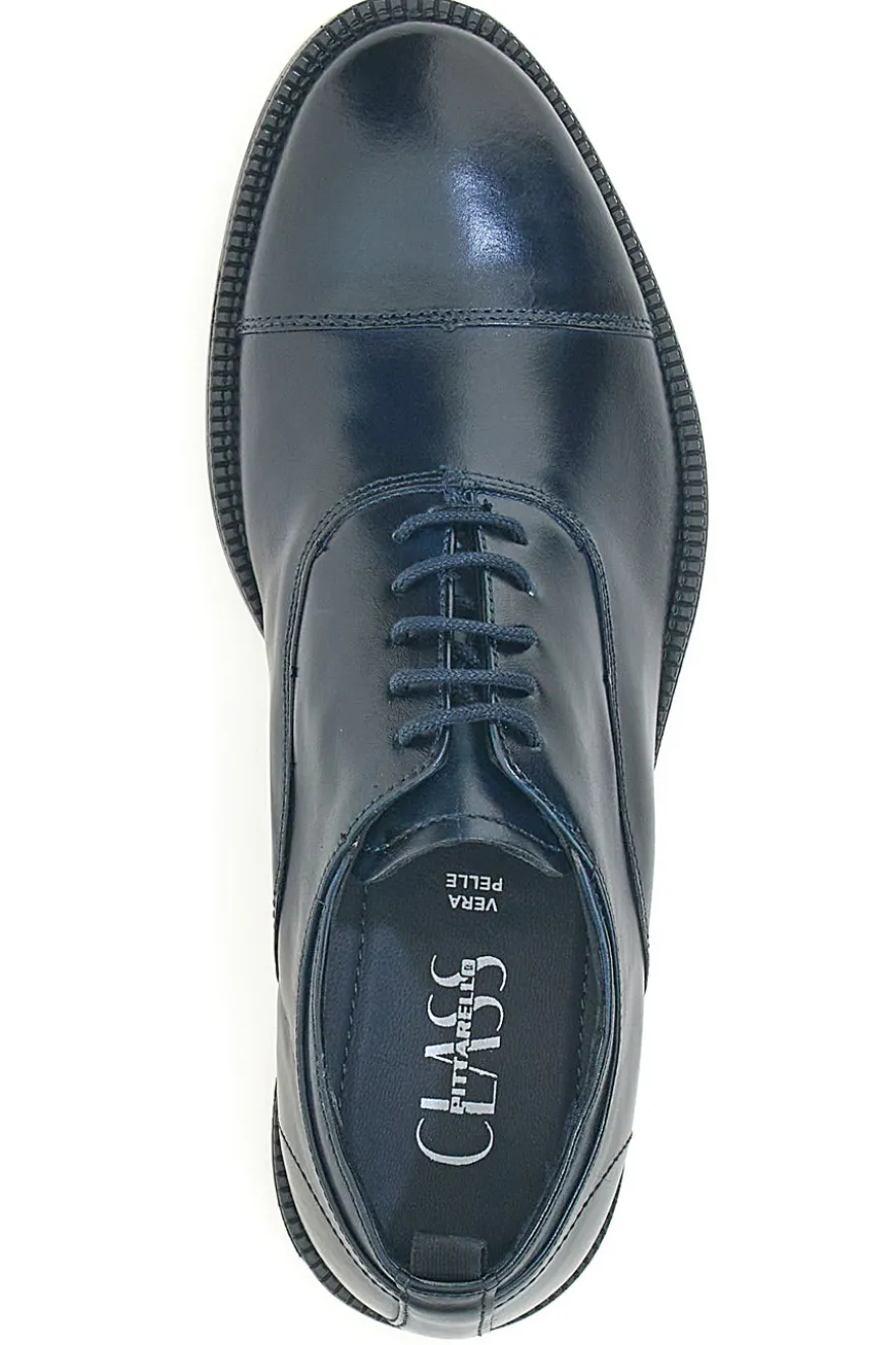 Scarpe Stringate Blu In Vera Pelle Pittarello Class 601