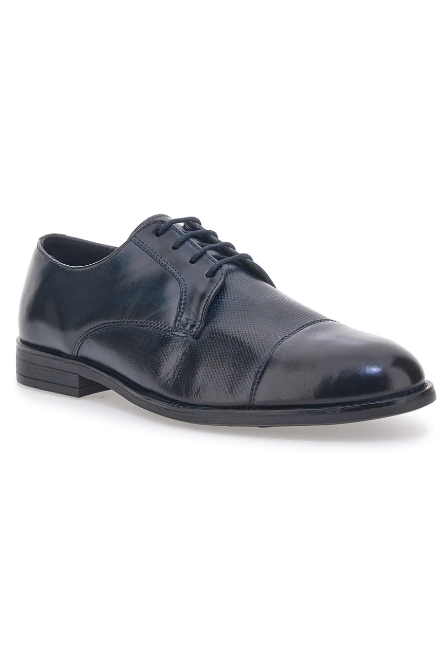 Scarpe Stringate Blu In Vera Pelle Pittarello Class 17