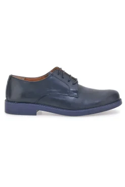 Scarpe Stringate Blu In Vera Pelle Con Lavorazione Artigianale Pittarello 600
