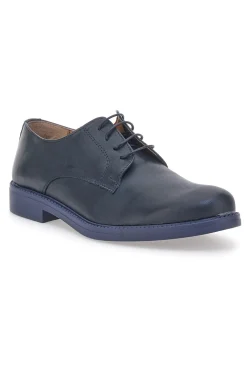 Scarpe Stringate Blu In Vera Pelle Con Lavorazione Artigianale Pittarello 600