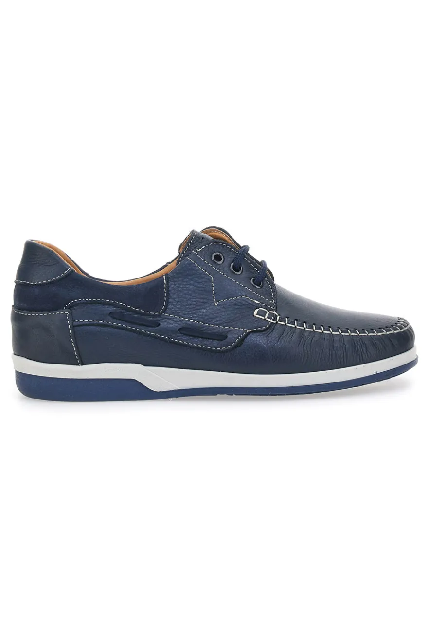 Scarpe Stringate Blu In Vera Pelle Made In Italy Longford 3410