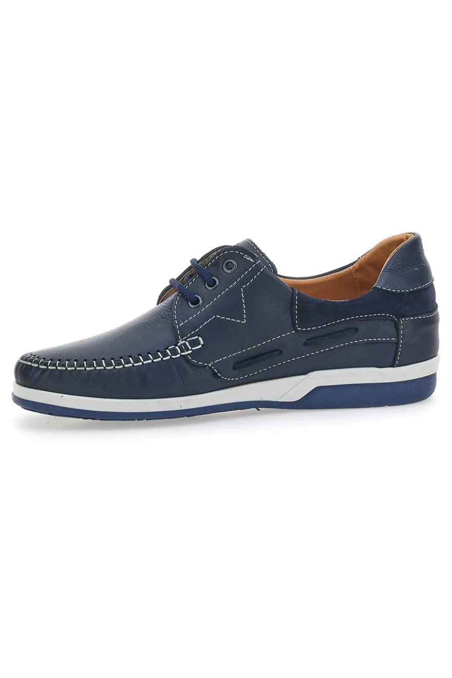 Scarpe Stringate Blu In Vera Pelle Made In Italy Longford 3410