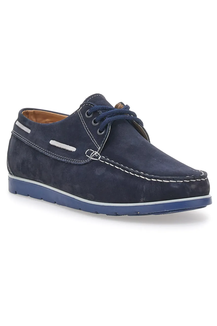 Scarpe Stringate Blu In Vera Pelle Made in Italy Jerpoint 09