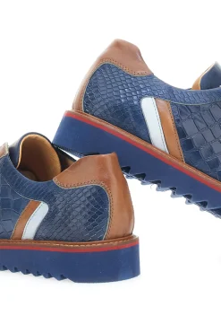 Scarpe Stringate Blu In Vera Pelle Made in Italy Pittarello Plus PT325