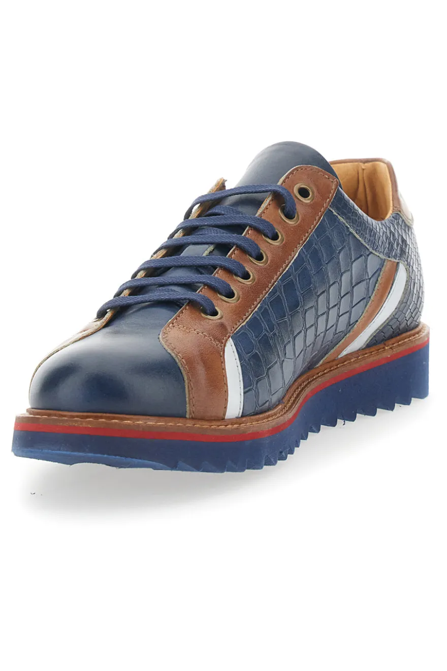 Scarpe Stringate Blu In Vera Pelle Made in Italy Pittarello Plus PT325