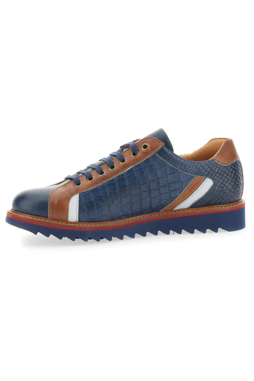 Scarpe Stringate Blu In Vera Pelle Made in Italy Pittarello Plus PT325