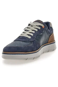 Scarpe stringate blu traforate con zip laterale Pittarello Eco 26111008