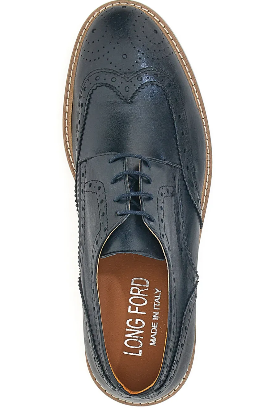 Scarpe Stringate Blu Vera Pelle Longford 596