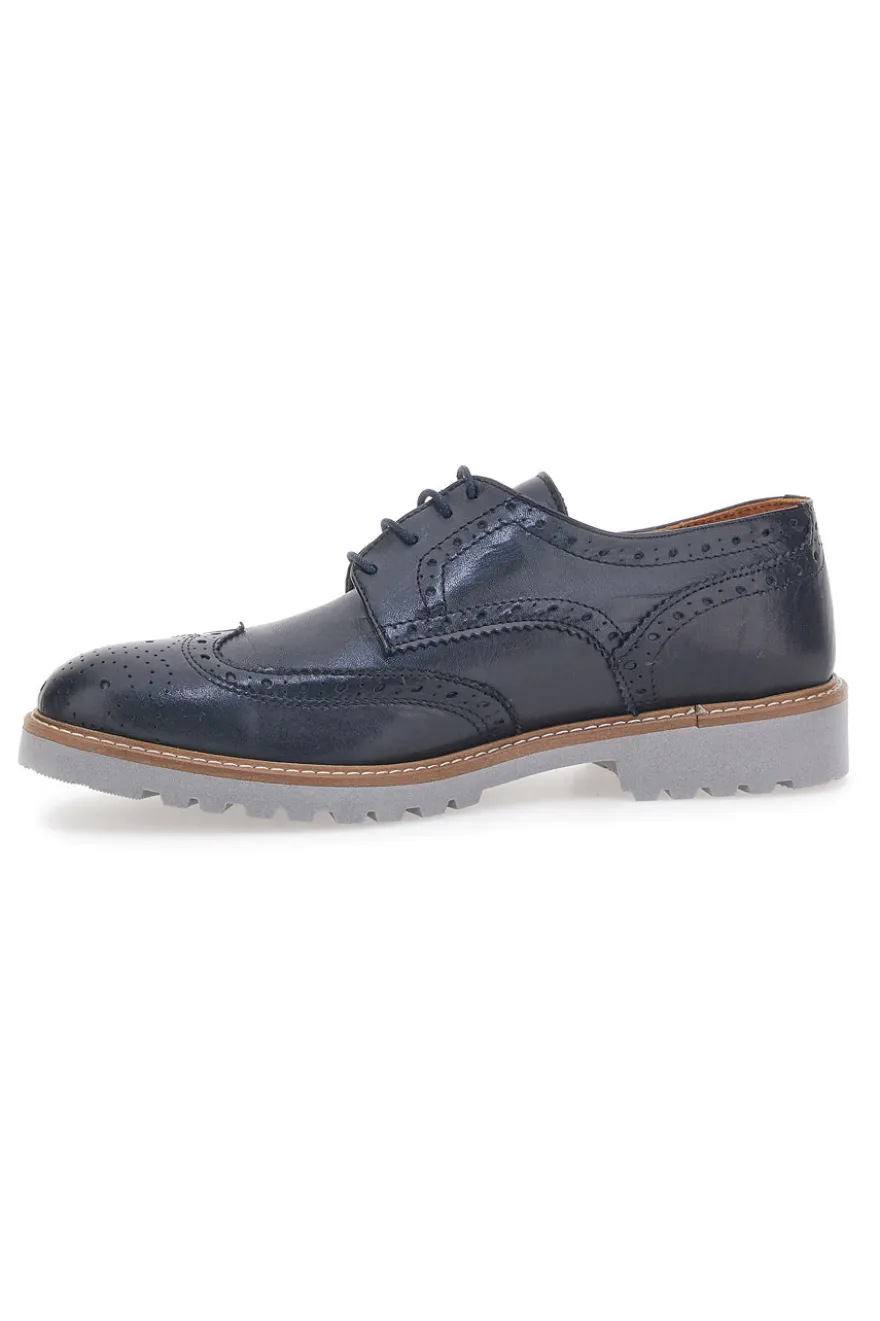 Scarpe Stringate Blu Vera Pelle Longford 596