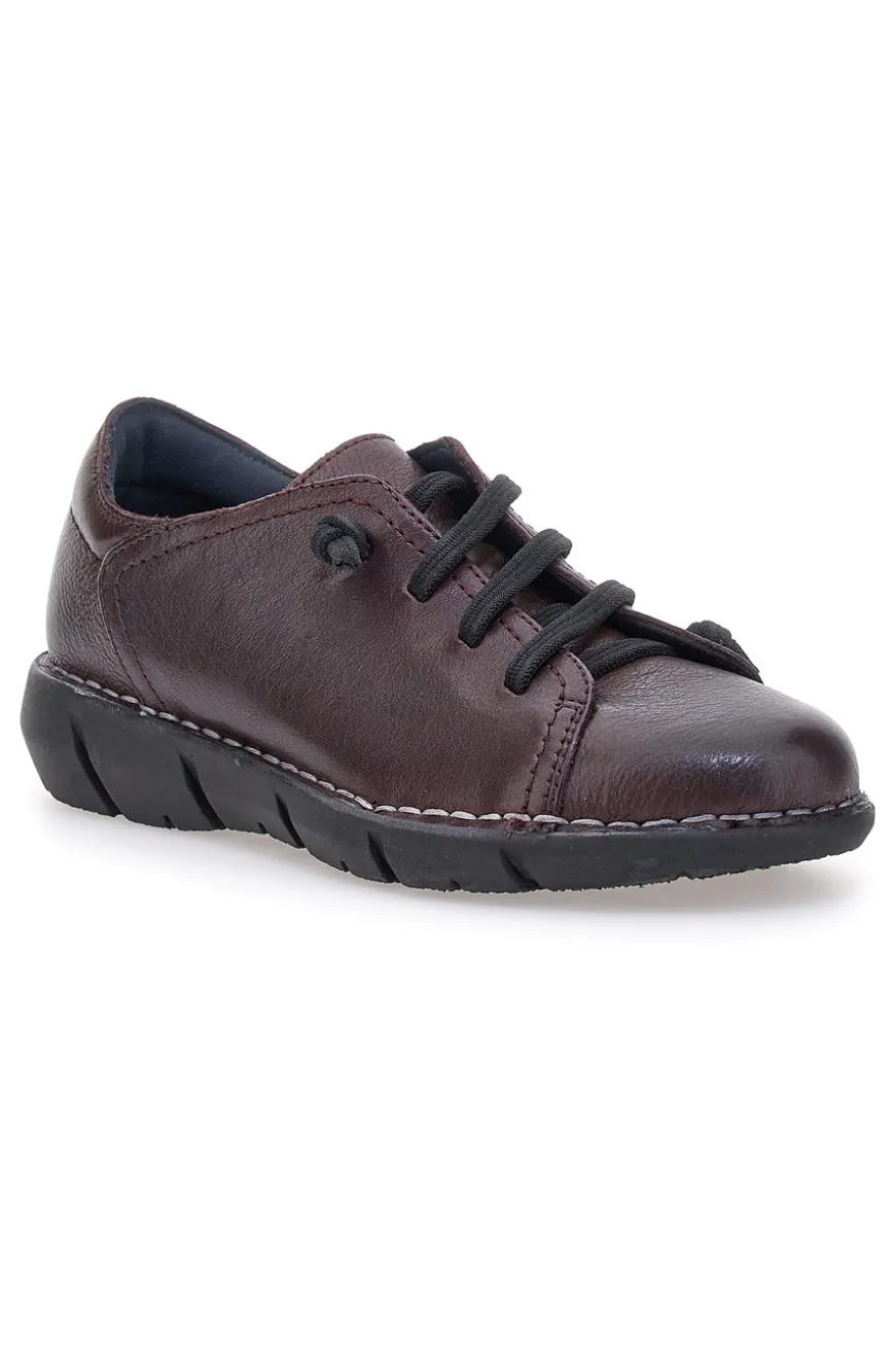 Scarpe stringate bordeaux in pelle con suola comfort Pittarello Tierra 11613