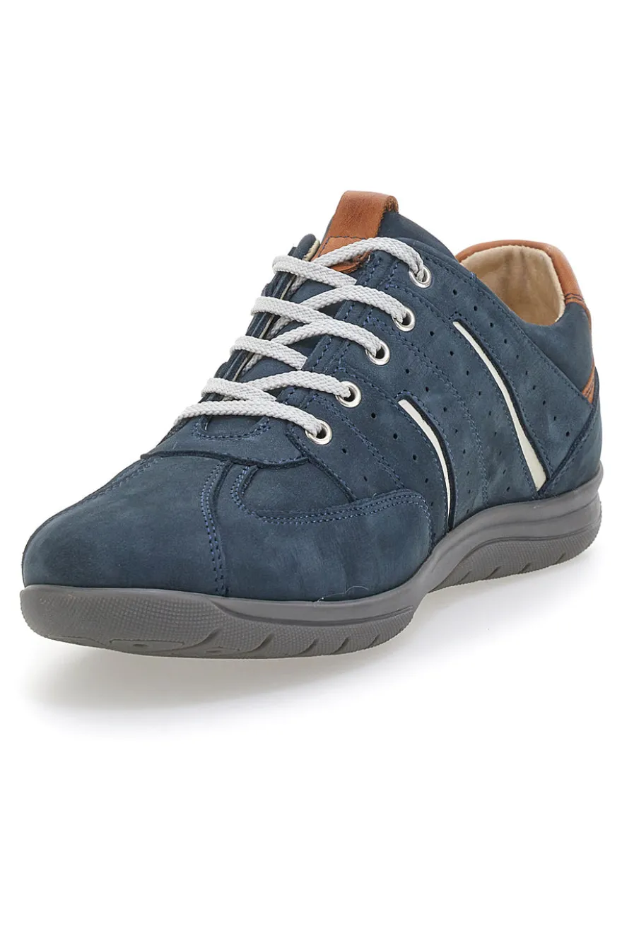 Scarpe Stringate Con Tomaia in Pelle Blu e dettagli Bianchi PITTARELLO ECO 27002