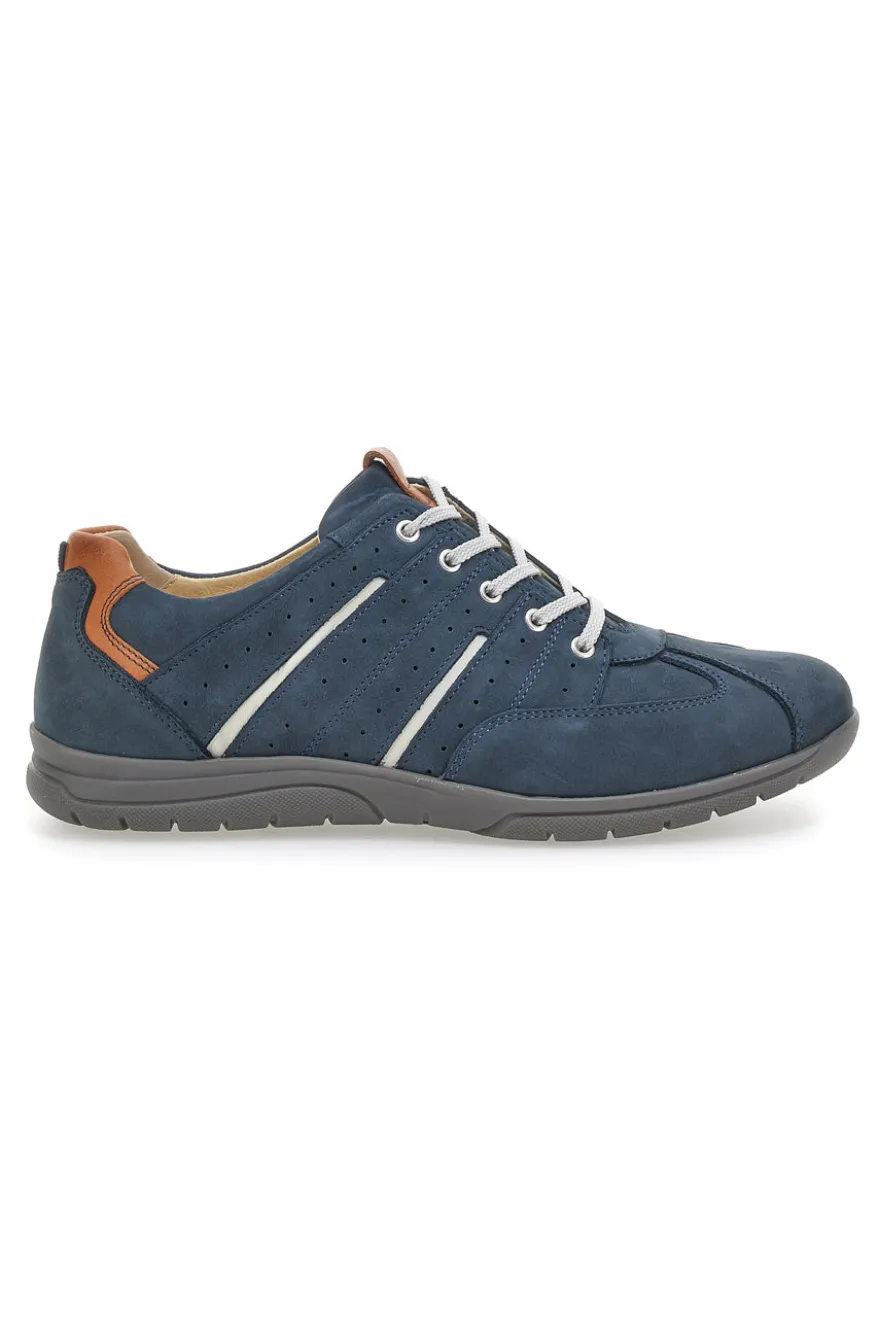 Scarpe Stringate Con Tomaia in Pelle Blu e dettagli Bianchi PITTARELLO ECO 27002