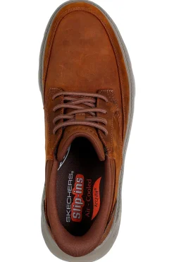 Scarpe stringate cuoio in materiale tecnico con soletta Arch Fit Skechers Garza Rowan