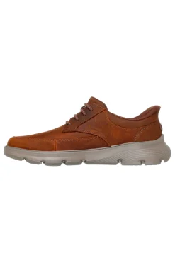 Scarpe stringate cuoio in materiale tecnico con soletta Arch Fit Skechers Garza Rowan