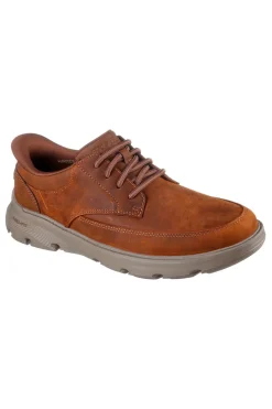 Scarpe stringate cuoio in materiale tecnico con soletta Arch Fit Skechers Garza Rowan