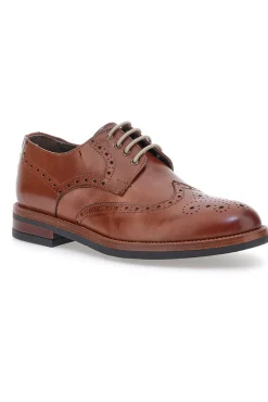 Scarpe Stringate Francesine marroni in pelle con lavorazione brogue Pittarello 06