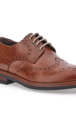 Scarpe Stringate Francesine marroni in pelle con lavorazione brogue Pittarello 06