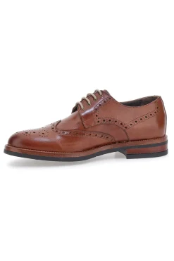 Scarpe Stringate Francesine marroni in pelle con lavorazione brogue Pittarello 06