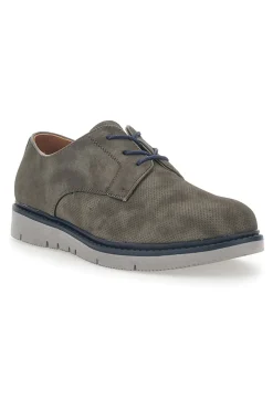 Scarpe Stringate Grigie Con Effetto Suede Johes Land 150093