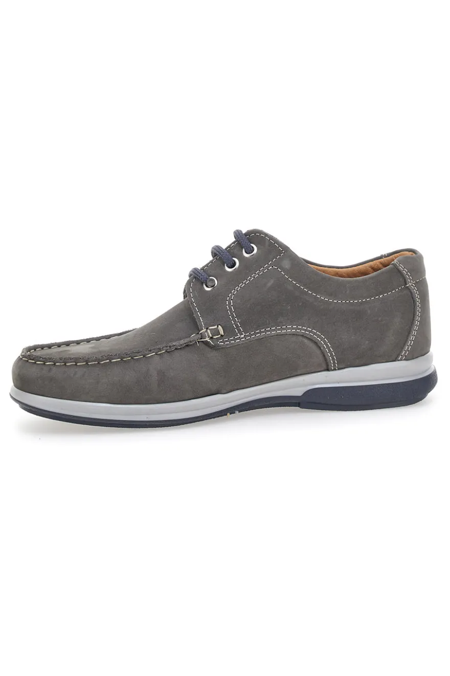 Scarpe Stringate Grigio In Vera Pelle Made In Italy Longford 1591
