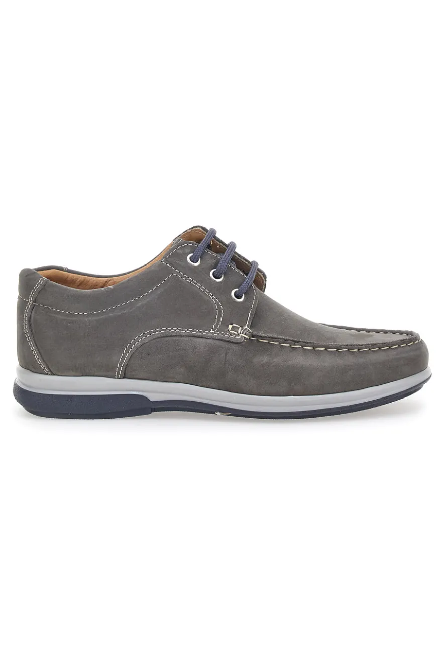 Scarpe Stringate Grigio In Vera Pelle Made In Italy Longford 1591