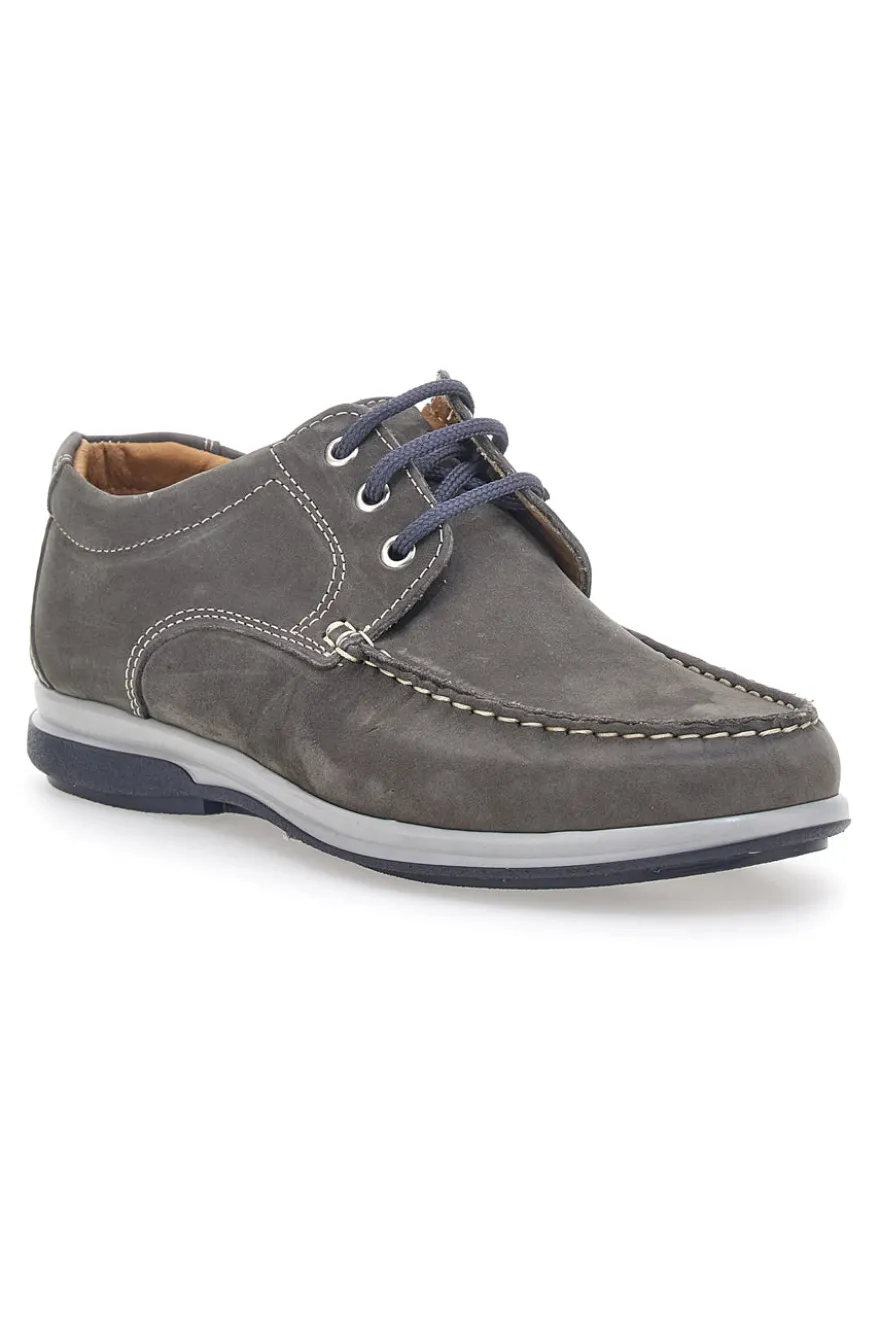 Scarpe Stringate Grigio In Vera Pelle Made In Italy Longford 1591