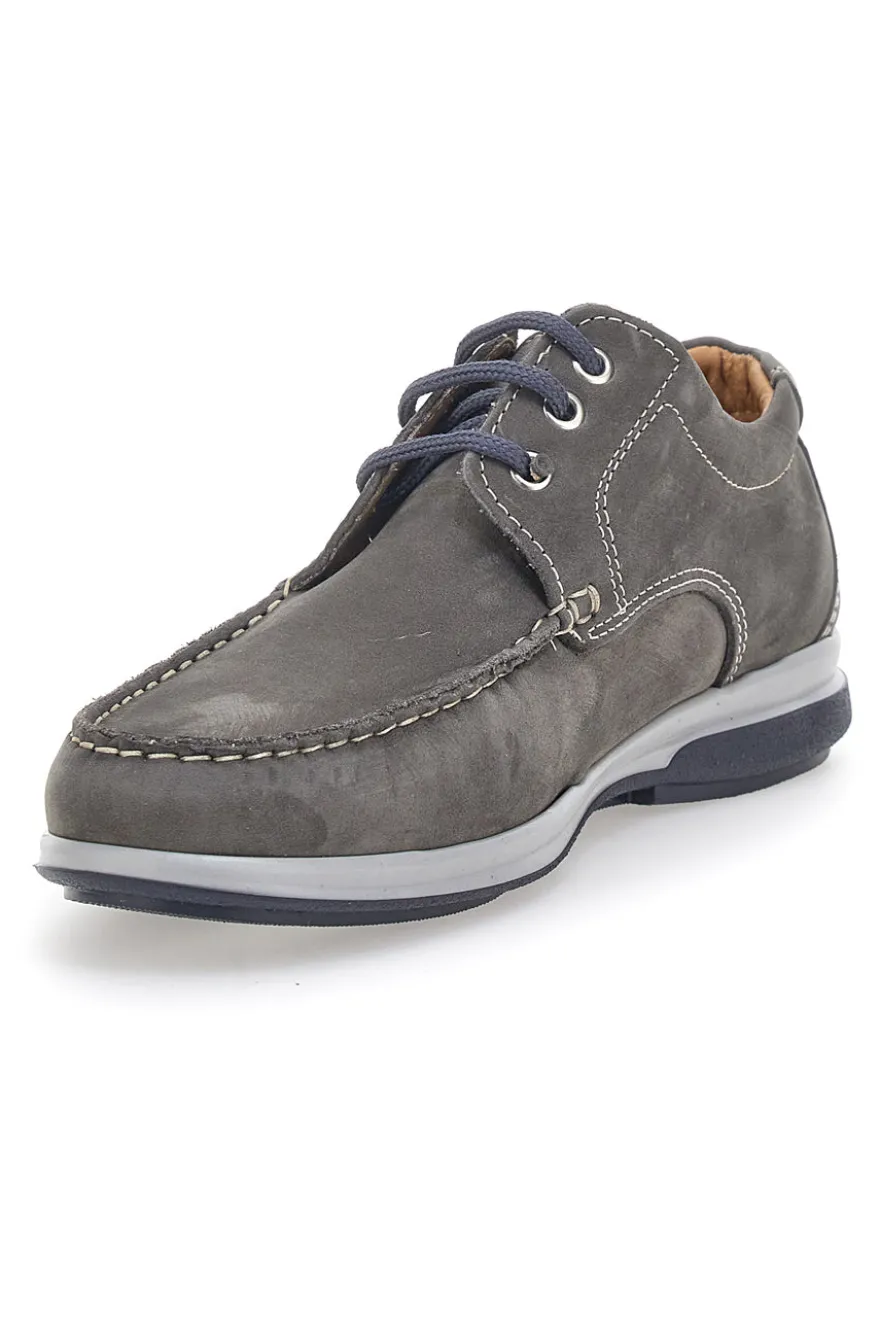 Scarpe Stringate Grigio In Vera Pelle Made In Italy Longford 1591