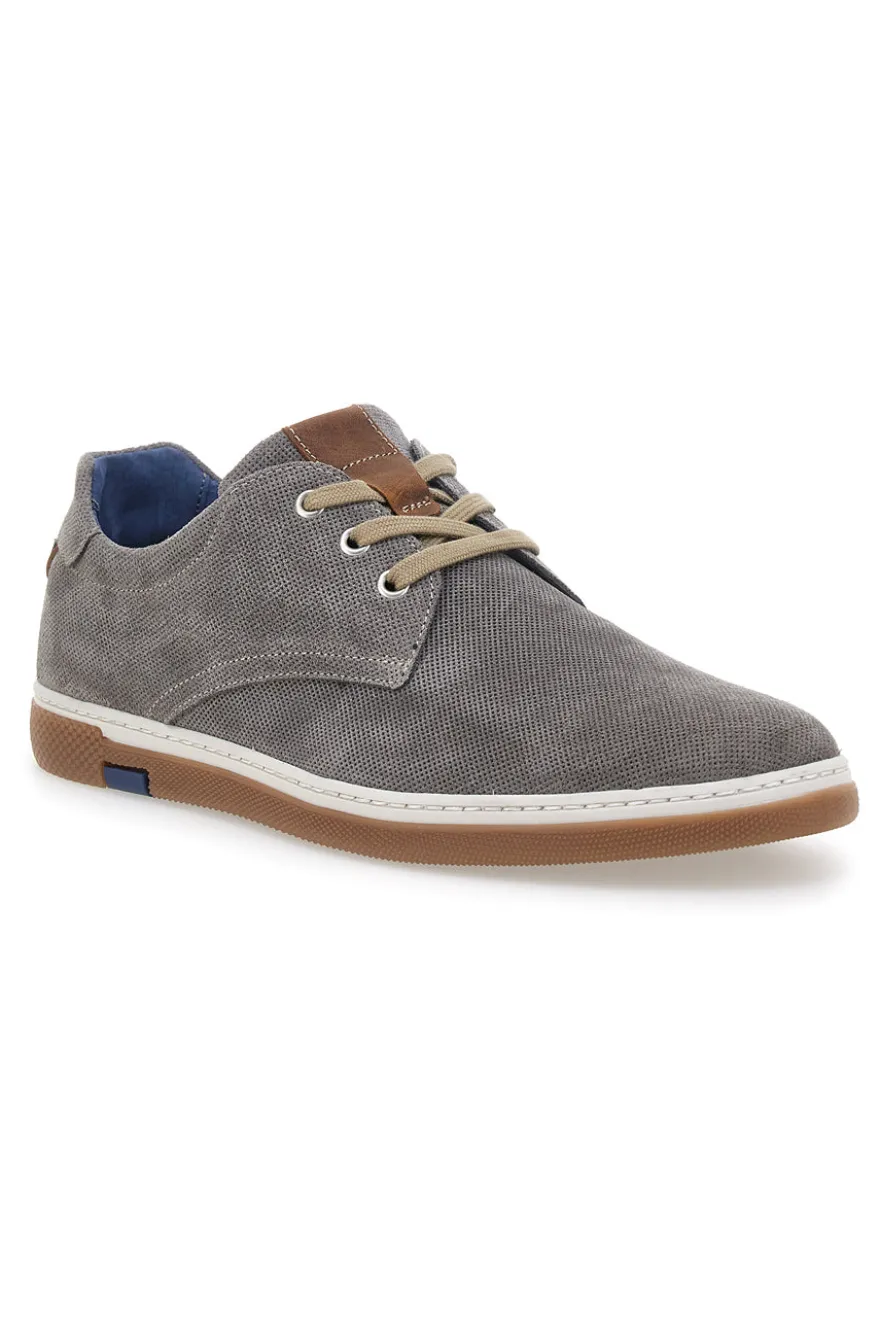 Scarpe Stringate Grigio Militare con Tomaia Traforata in Pelle PITTARELLO ECO 200012