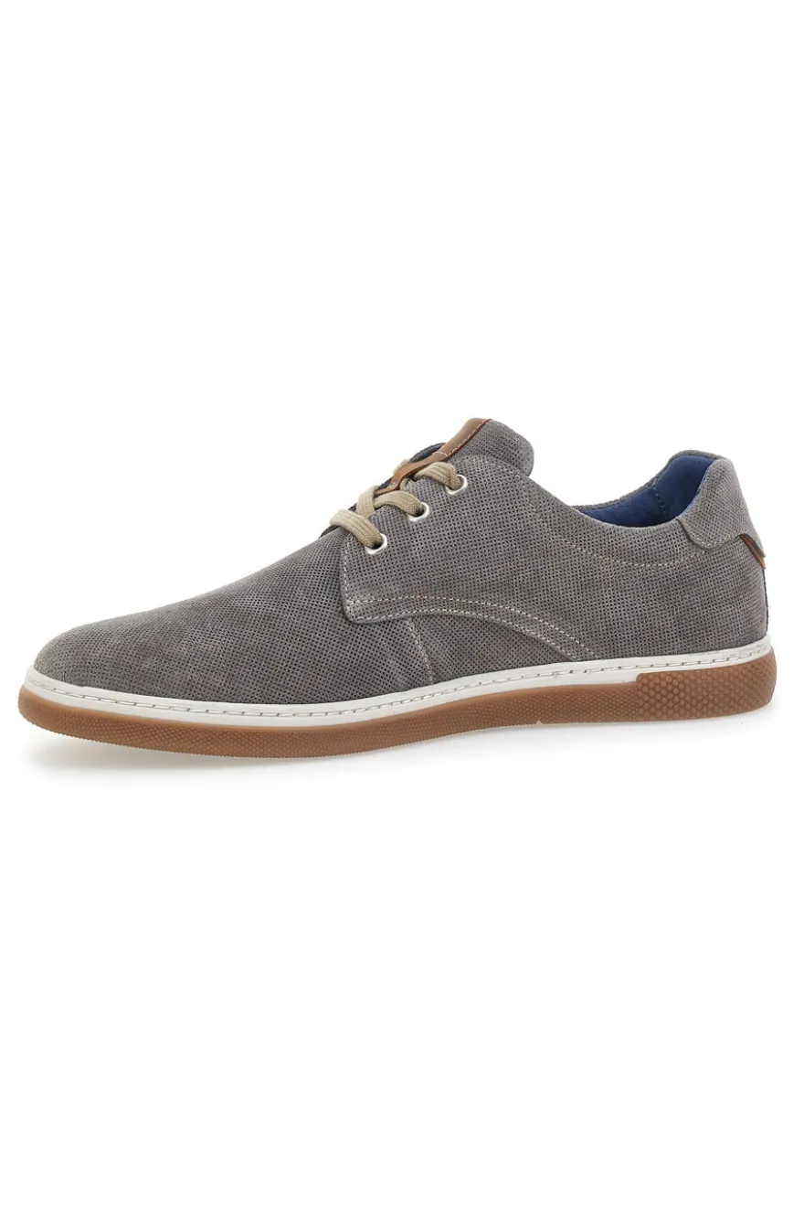 Scarpe Stringate Grigio Militare con Tomaia Traforata in Pelle PITTARELLO ECO 200012