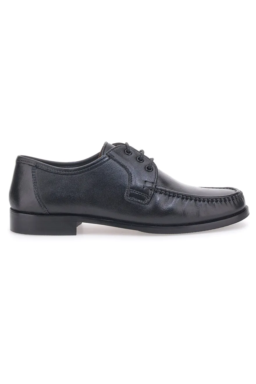 Scarpe Stringate in Vera Pelle Nera Max Dillan 562