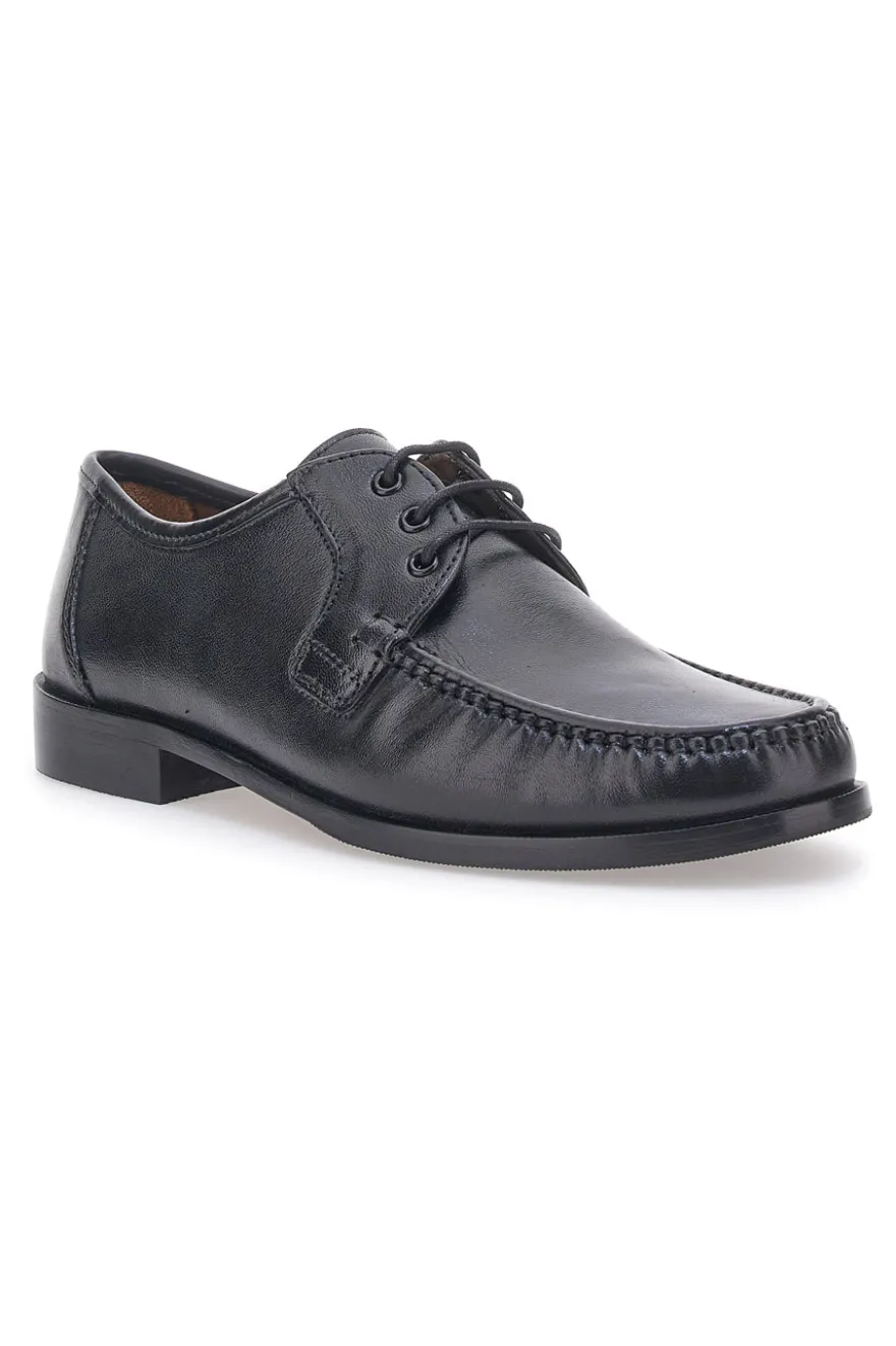 Scarpe Stringate in Vera Pelle Nera Max Dillan 562