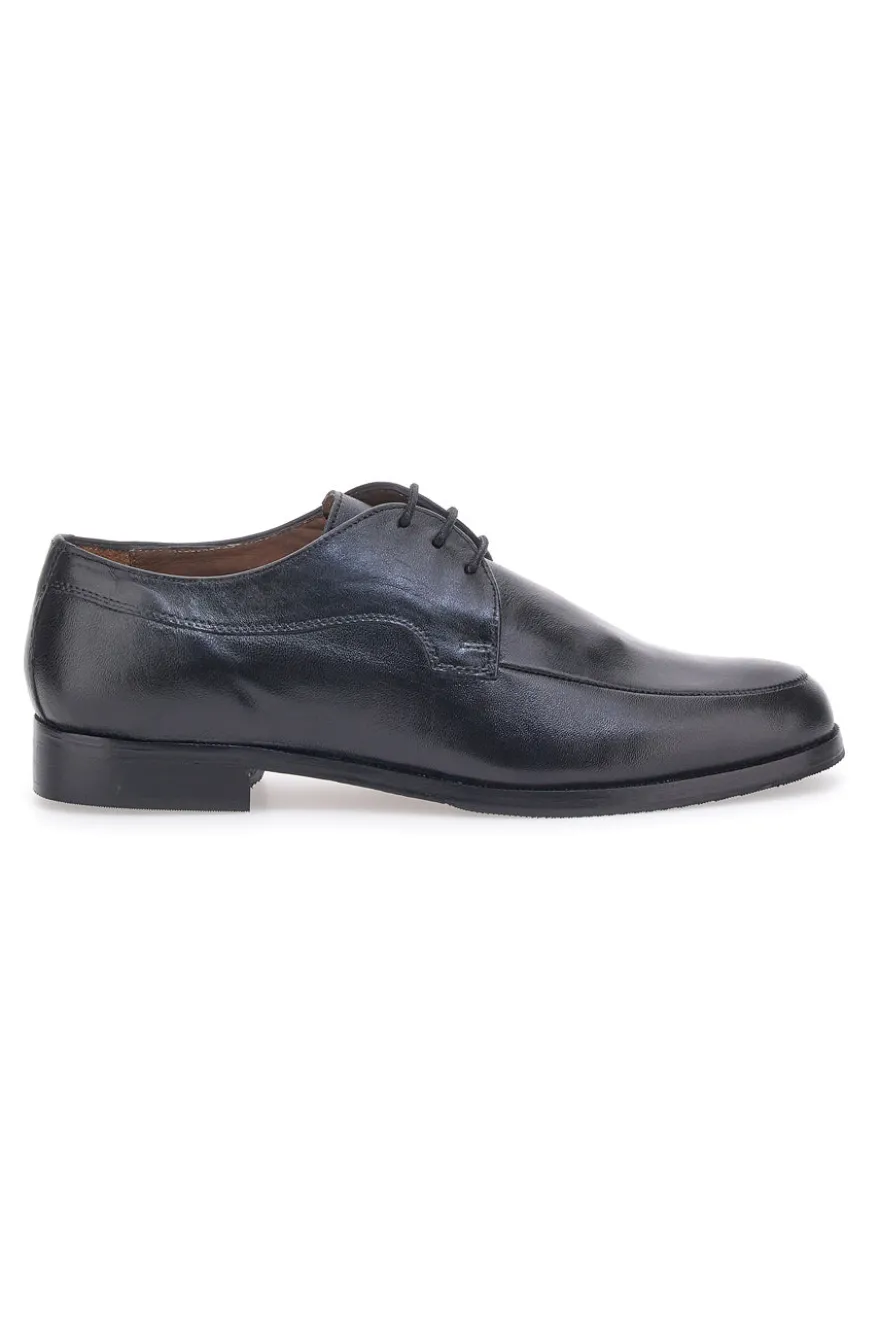 Scarpe Stringate in Vera Pelle Nera Max Dillan 569