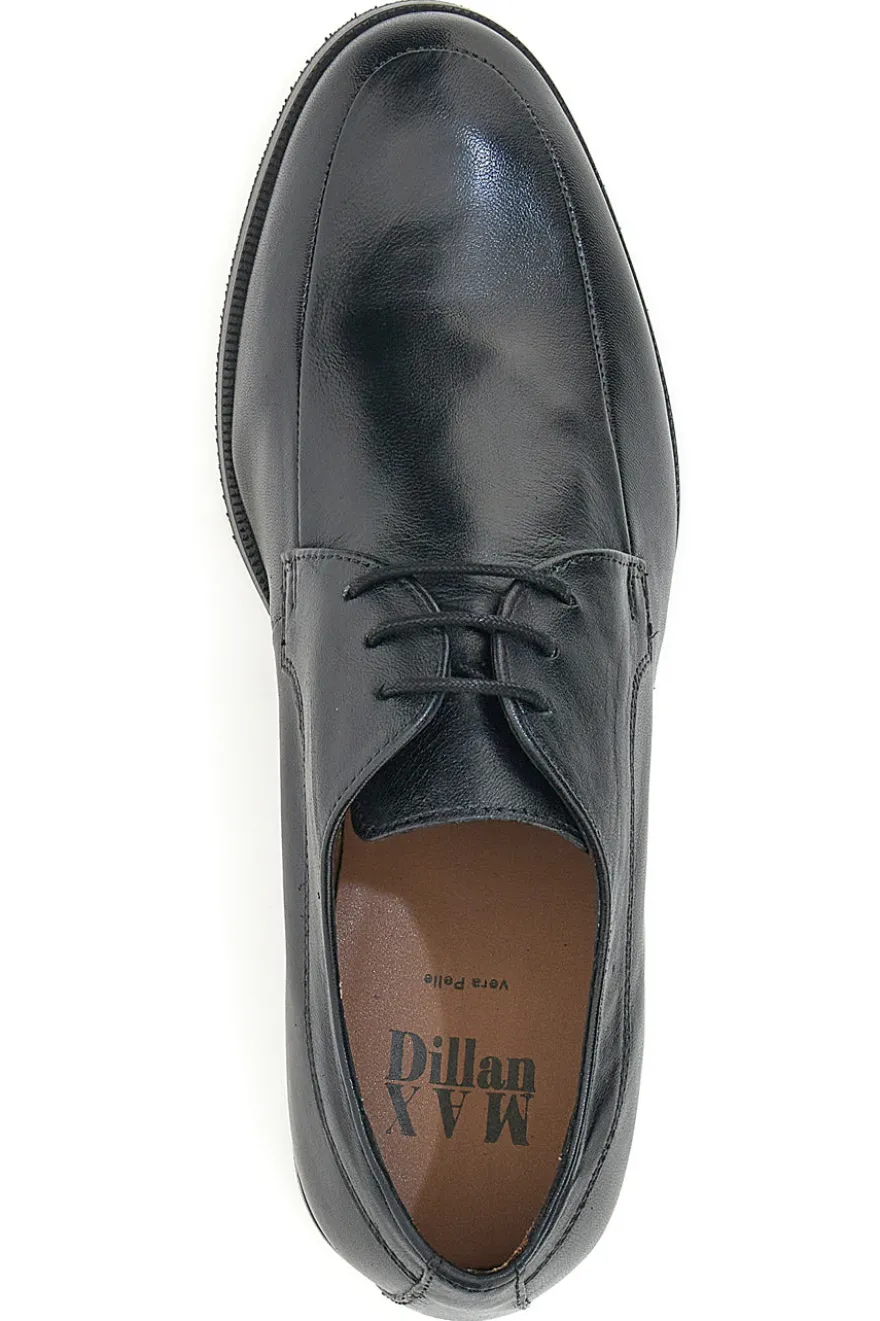 Scarpe Stringate in Vera Pelle Nera Max Dillan 569