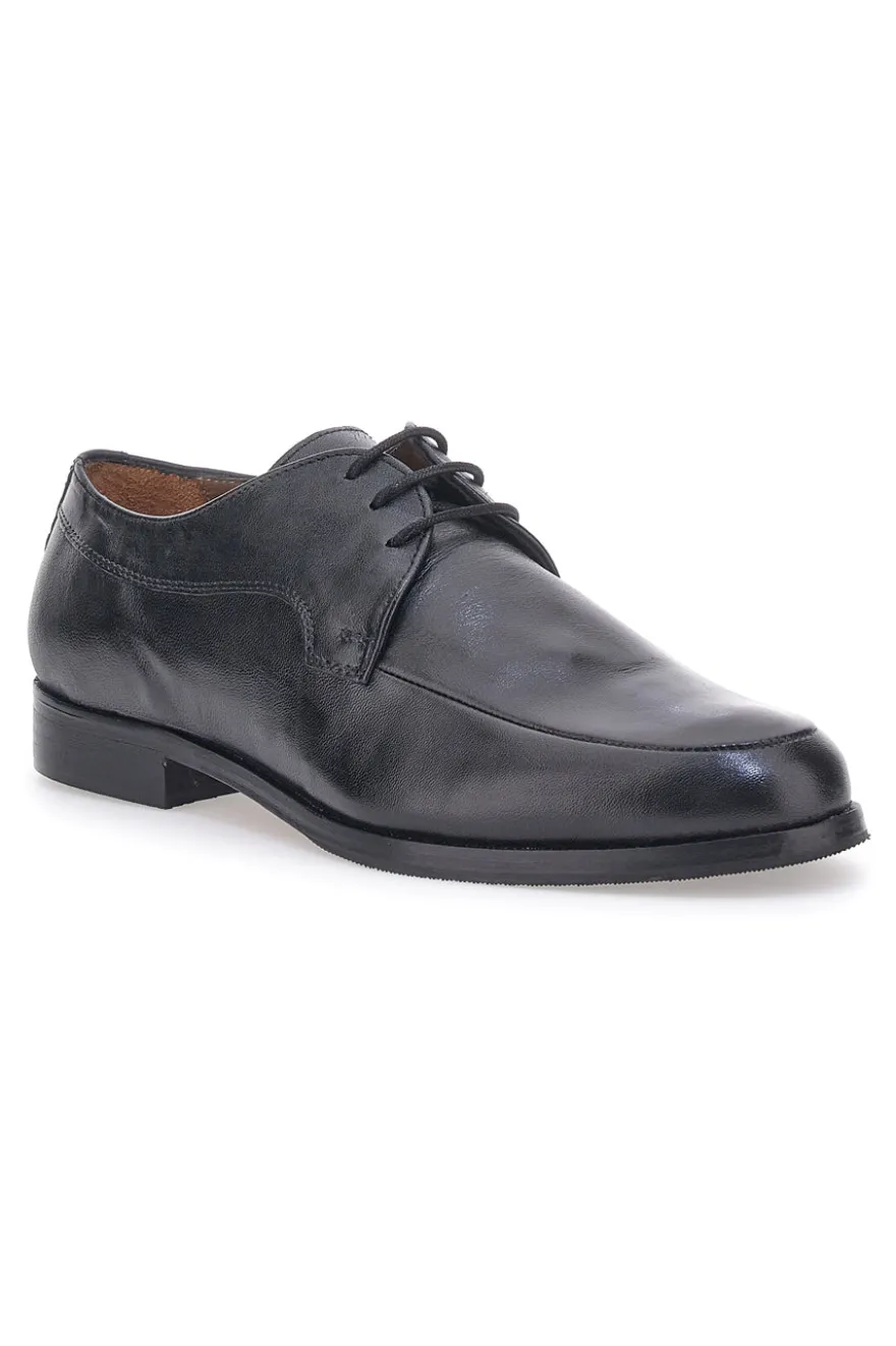 Scarpe Stringate in Vera Pelle Nera Max Dillan 569