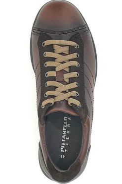 Scarpe Stringate Marroni in Vera Pelle con Inserti in Pelle Scamosciata PITTARELLO TIERRA 22095681